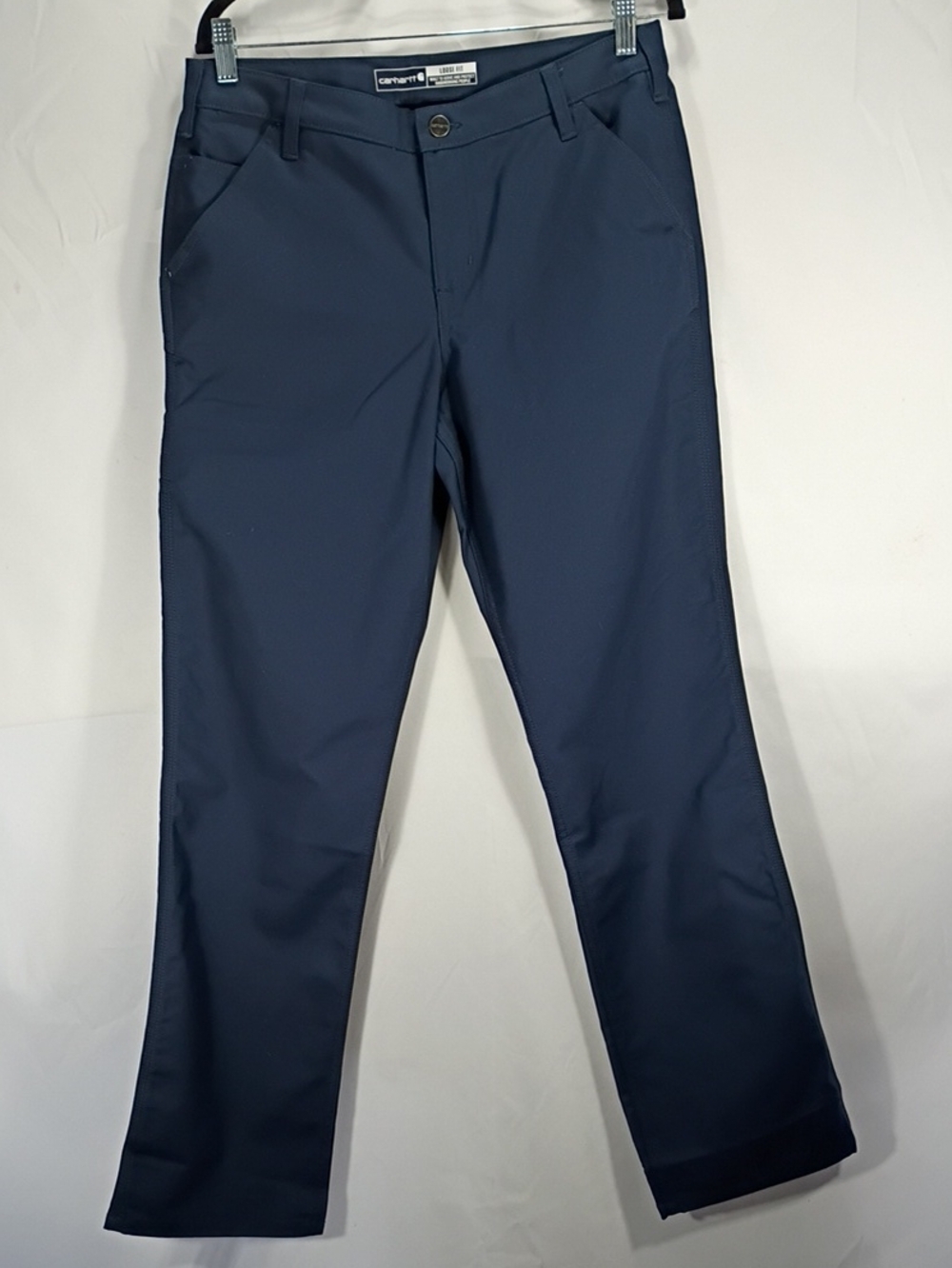 NWT Carhartt Womens Rugged Flex Loose Fit Canvas Work Pant BN3109 Navy Sz 10 Reg